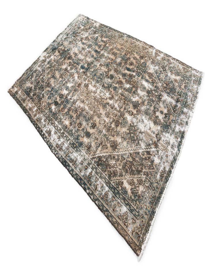 Detail image of  5' 8 x 8' 3  Hand Knotted Ultra Vintage Persian Wool Rug