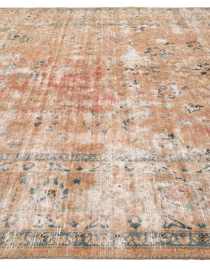 Detail image of  6' 7 x 9' 3  Hand Knotted Ultra Vintage Persian Wool Rug