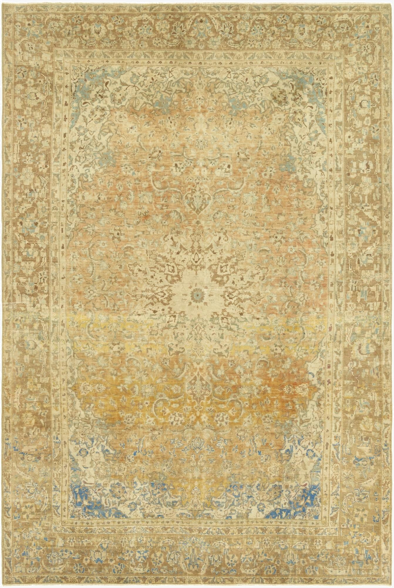  9' 1 x 13' 7  Hand Knotted Ultra Vintage Persian Wool Rug