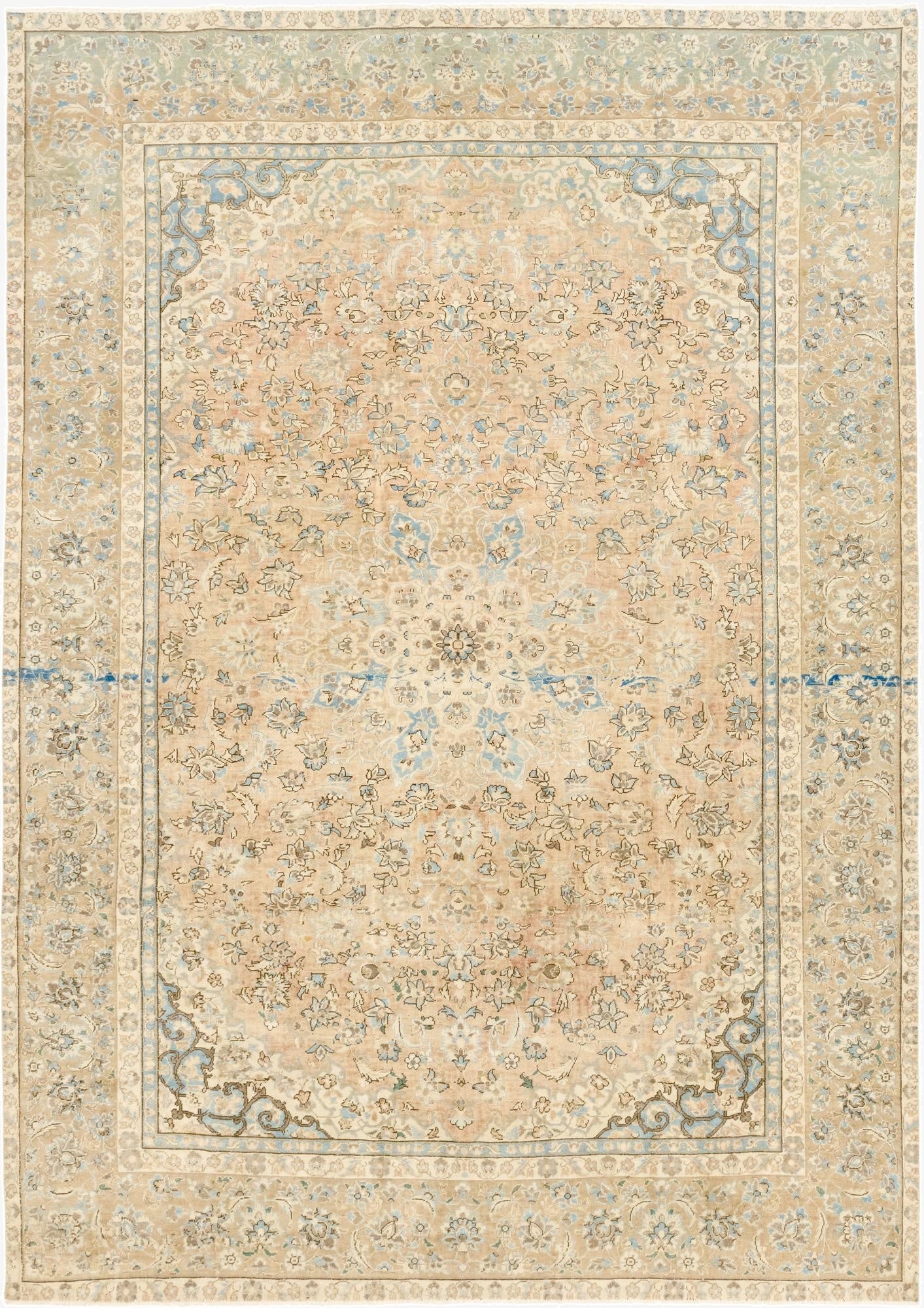  9' 3 x 13'  Hand Knotted Ultra Vintage Persian Wool Rug