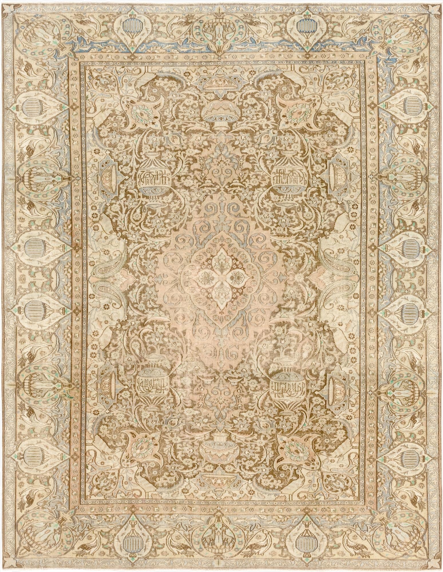 9' 7 x 12' 3  Hand Knotted Ultra Vintage Persian Wool Rug