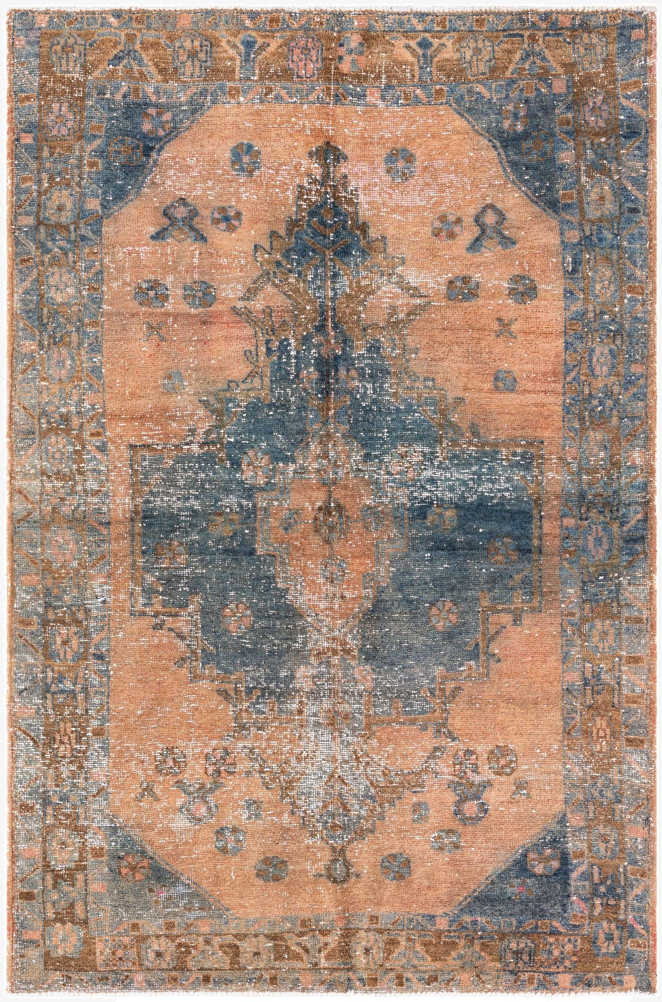  5' x 7' 3  Hand Knotted Ultra Vintage Persian Wool Rug
