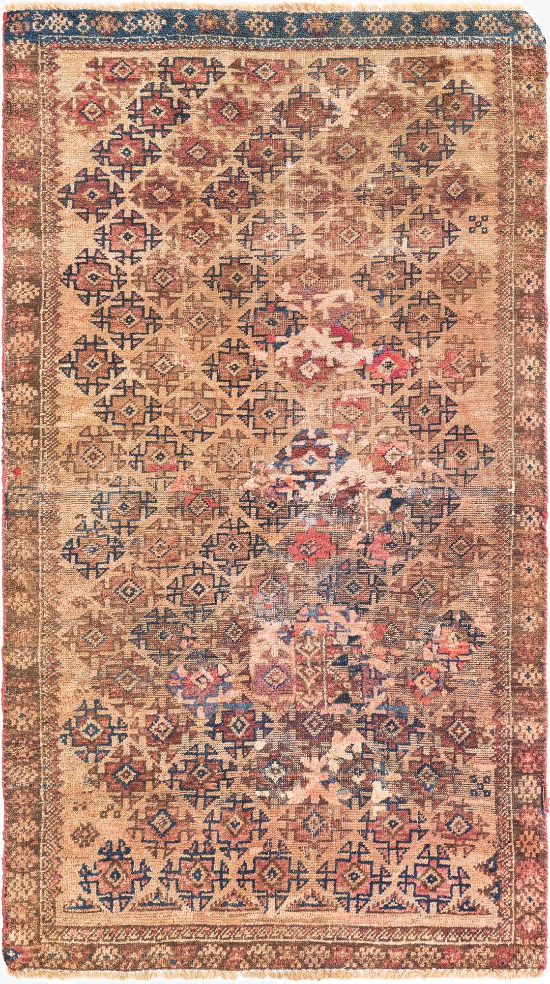  3' 1 x 5' 5  Hand Knotted Ultra Vintage Persian Wool Rug