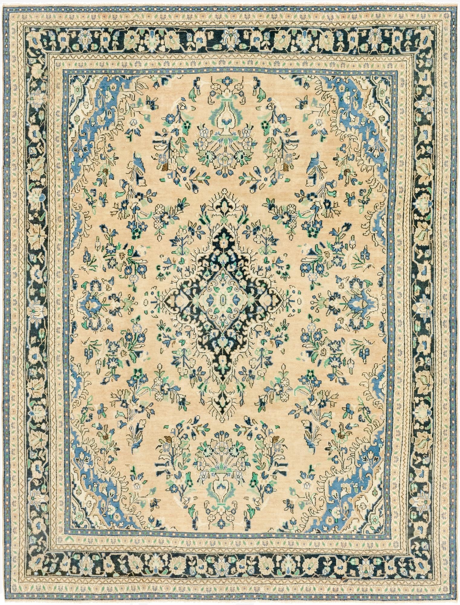  9' x 12'  Hand Knotted Ultra Vintage Persian Wool Rug