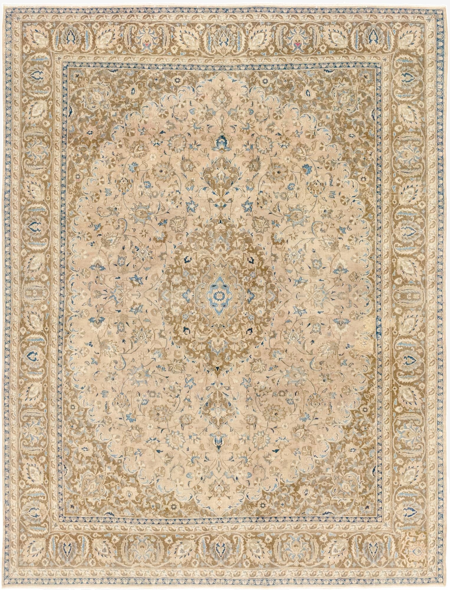  9' 4 x 12' 7  Hand Knotted Ultra Vintage Persian Wool Rug