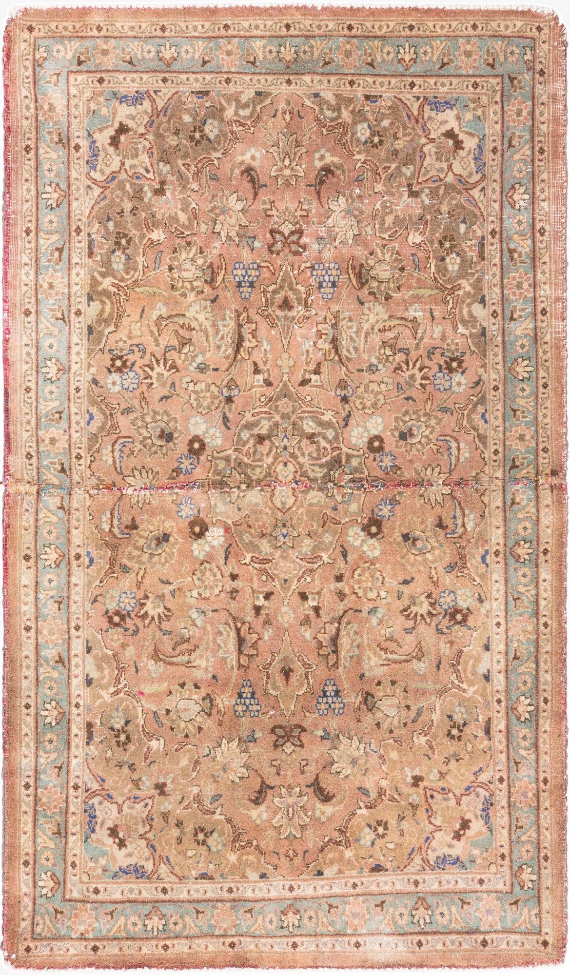  3' 6 x 6'  Hand Knotted Ultra Vintage Persian Wool Rug