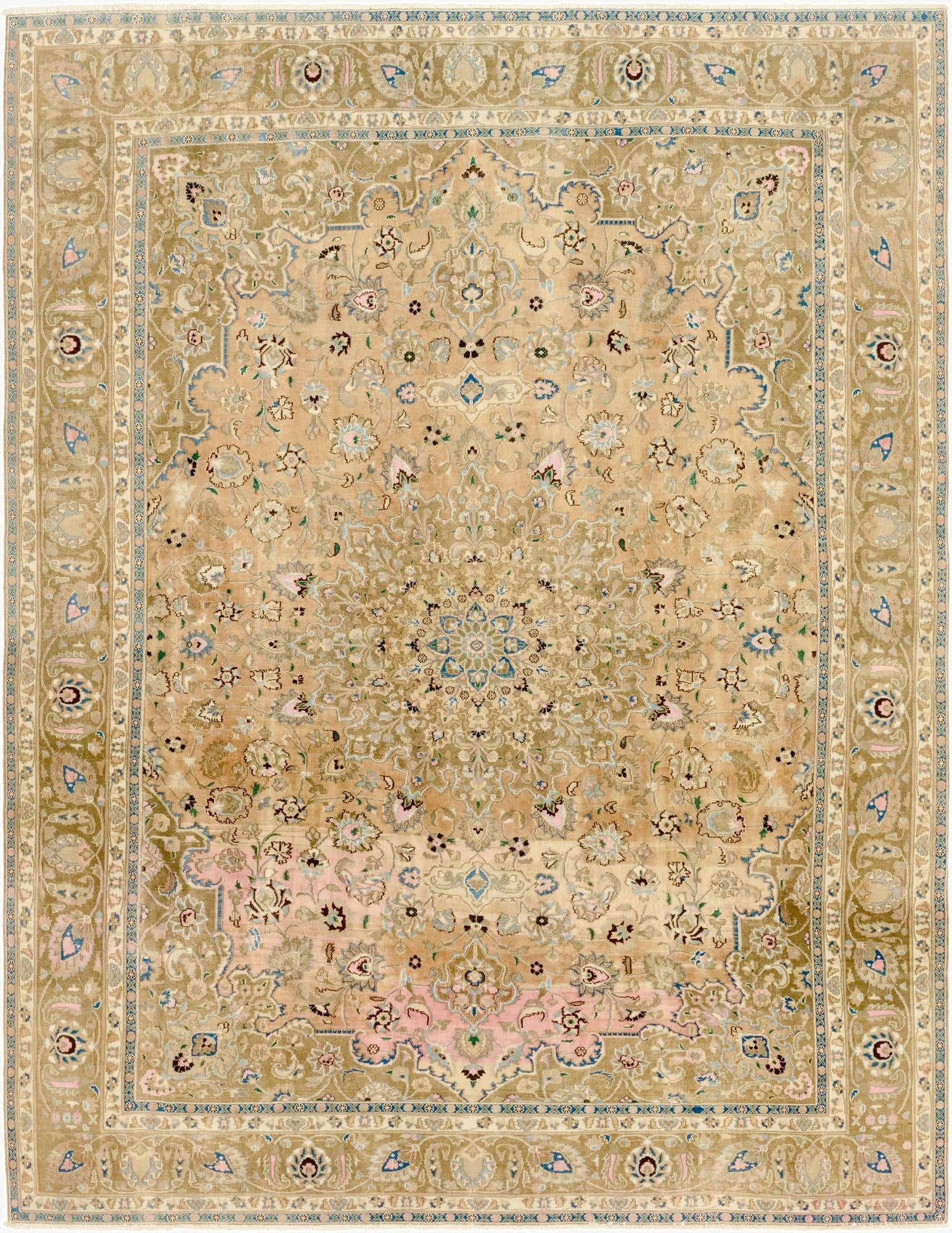  9' 4 x 12' 3  Hand Knotted Ultra Vintage Persian Wool Rug