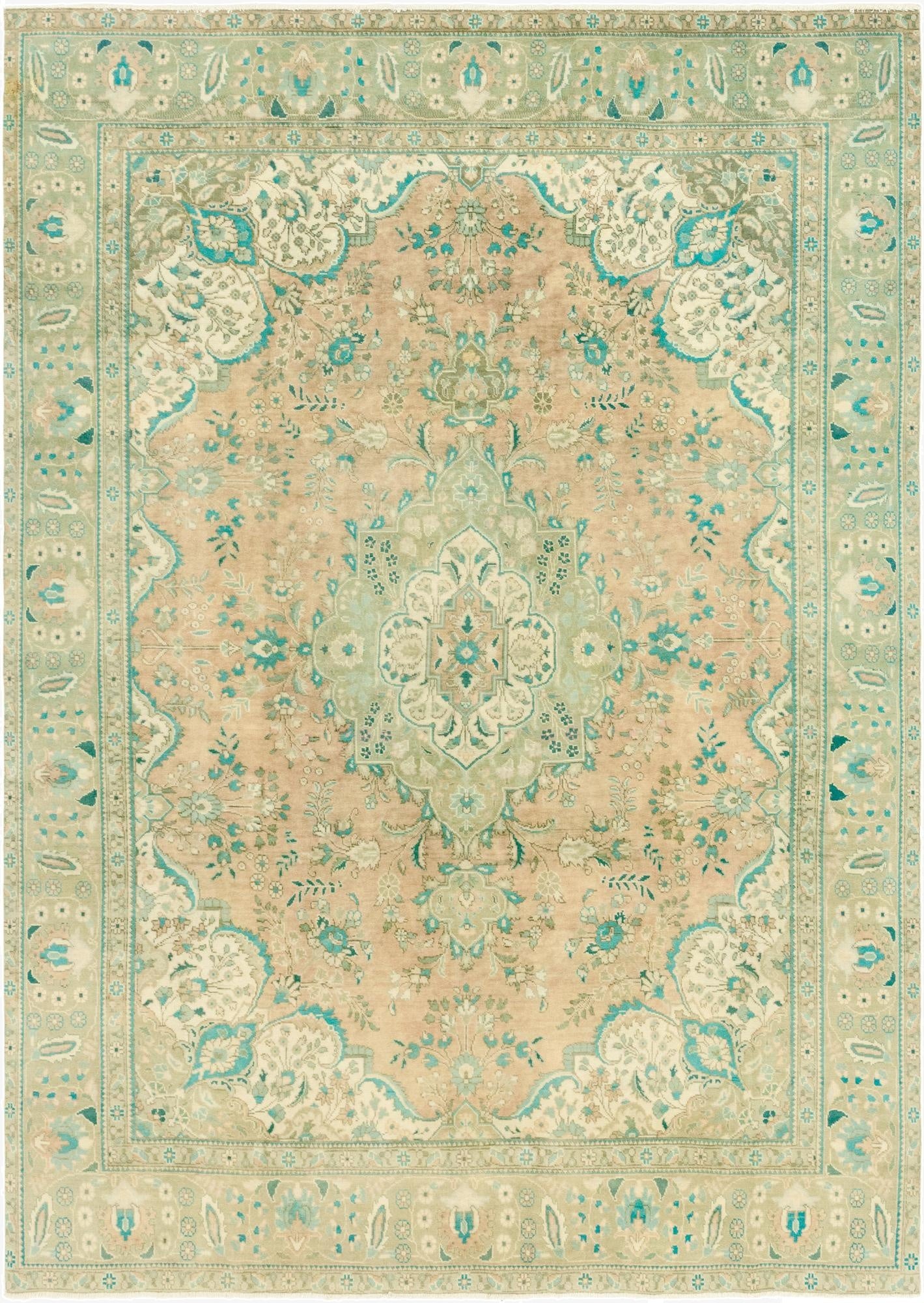  9' 1 x 13'  Hand Knotted Ultra Vintage Persian Wool Rug