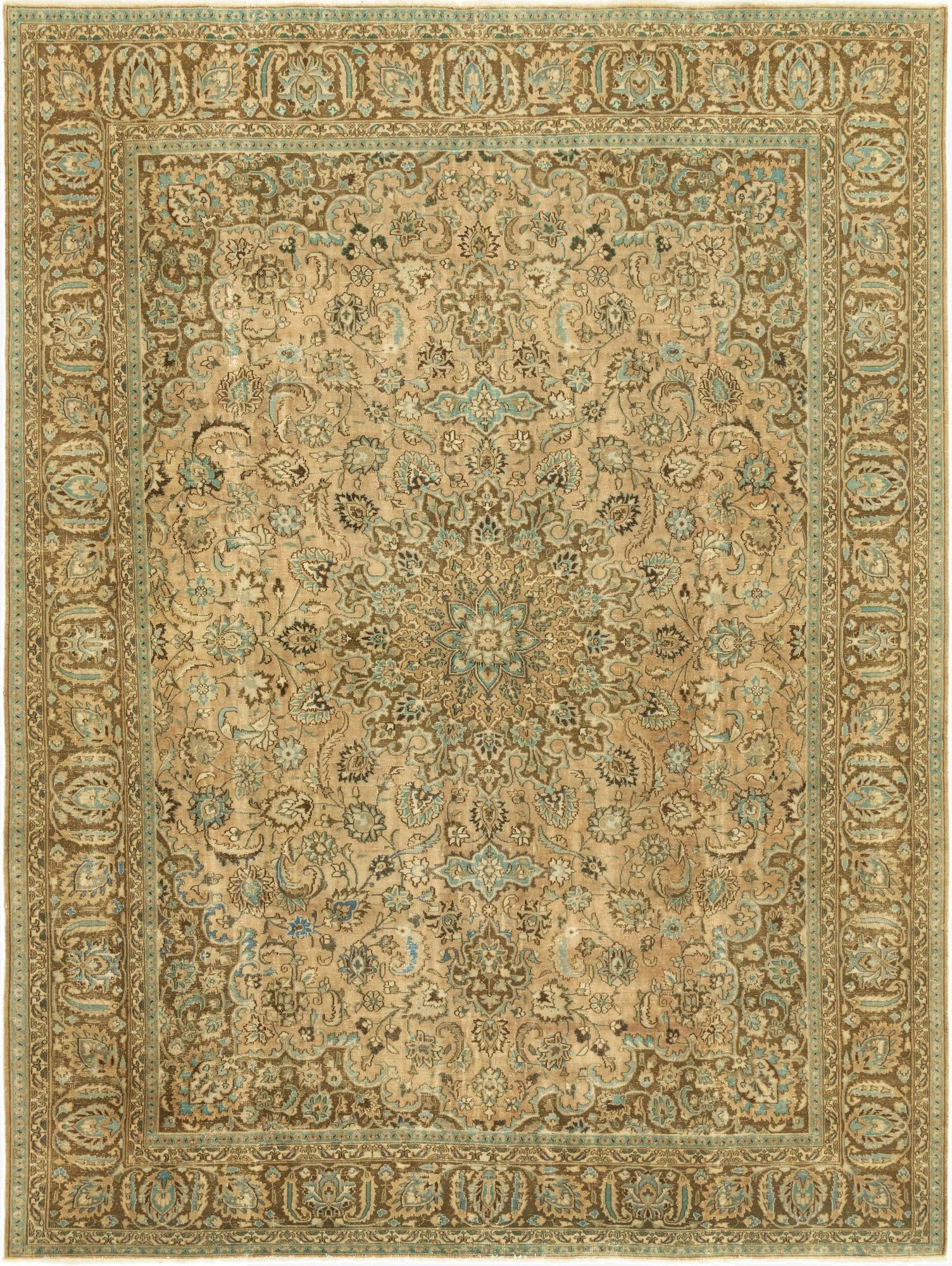  9' 6 x 12' 7  Hand Knotted Ultra Vintage Persian Wool Rug