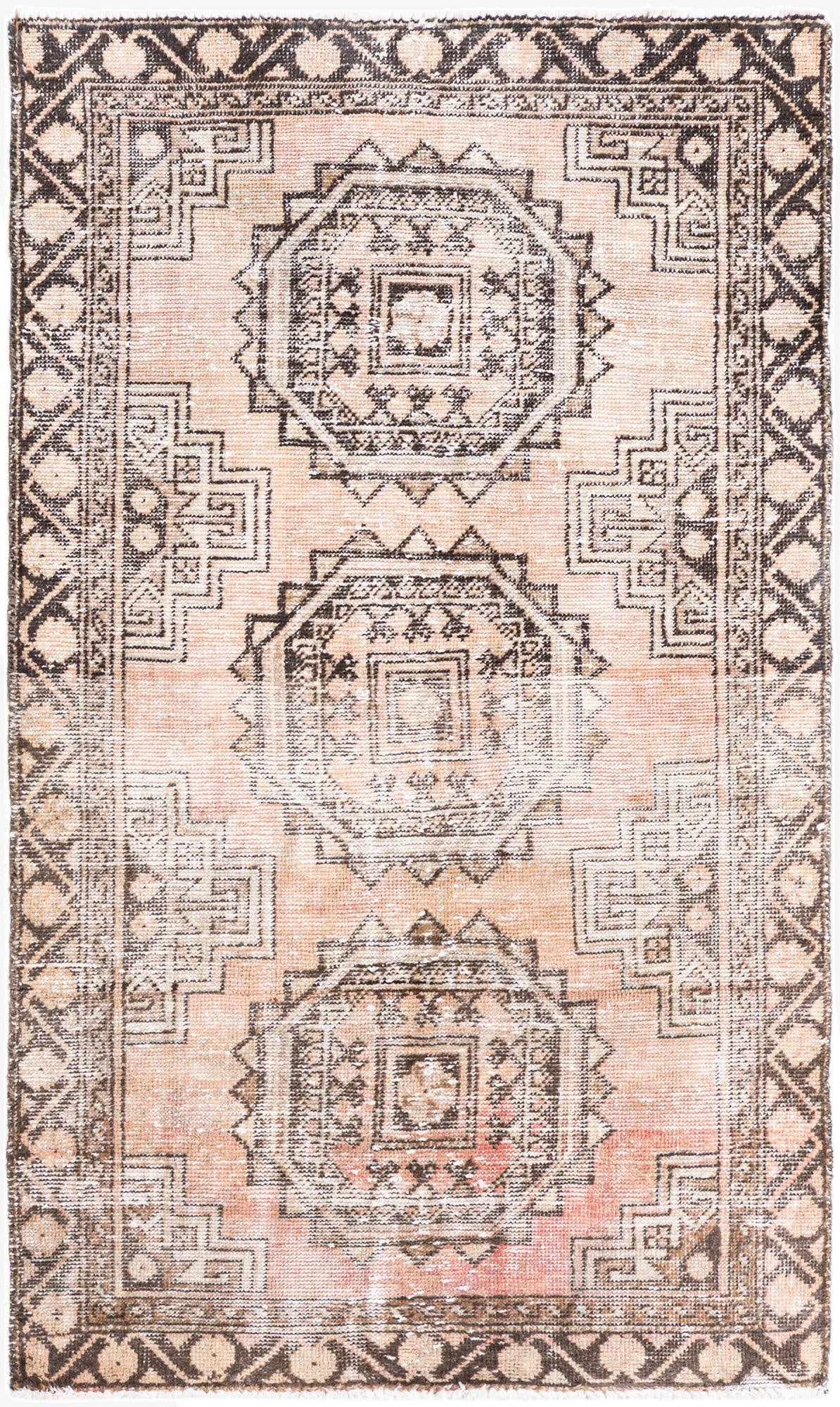  3' 7 x 6'  Hand Knotted Ultra Vintage Persian Wool Rug