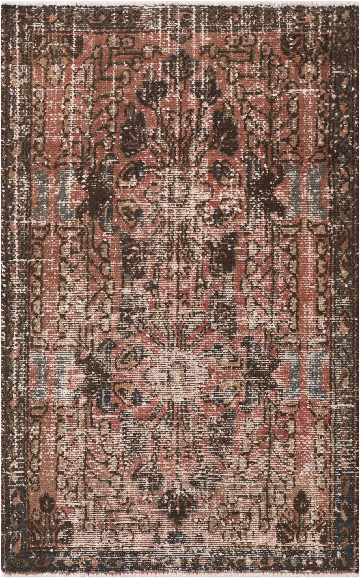  3' 3 x 5' 1  Hand Knotted Ultra Vintage Persian Wool Rug