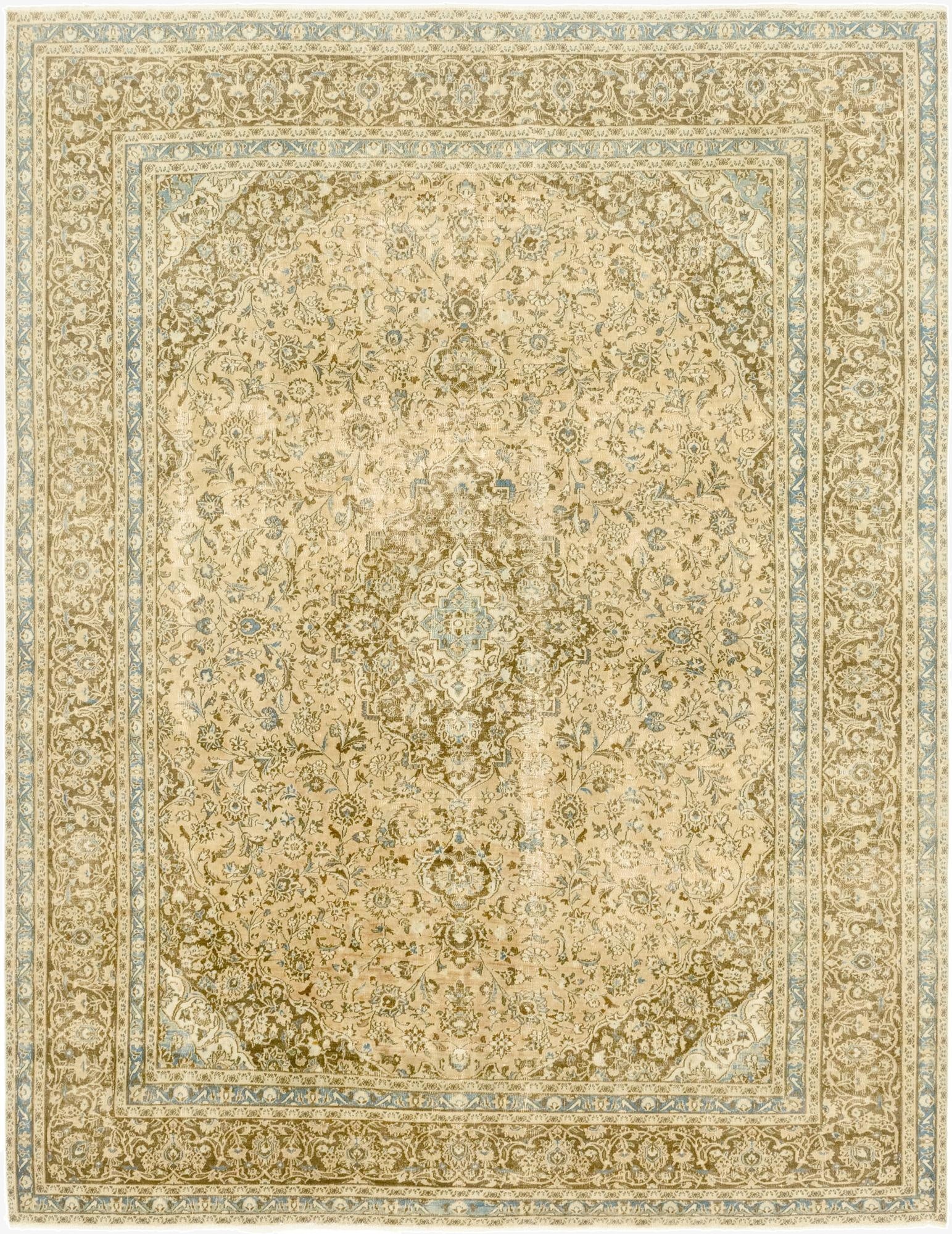  9' 3 x 12' 1  Hand Knotted Ultra Vintage Persian Wool Rug