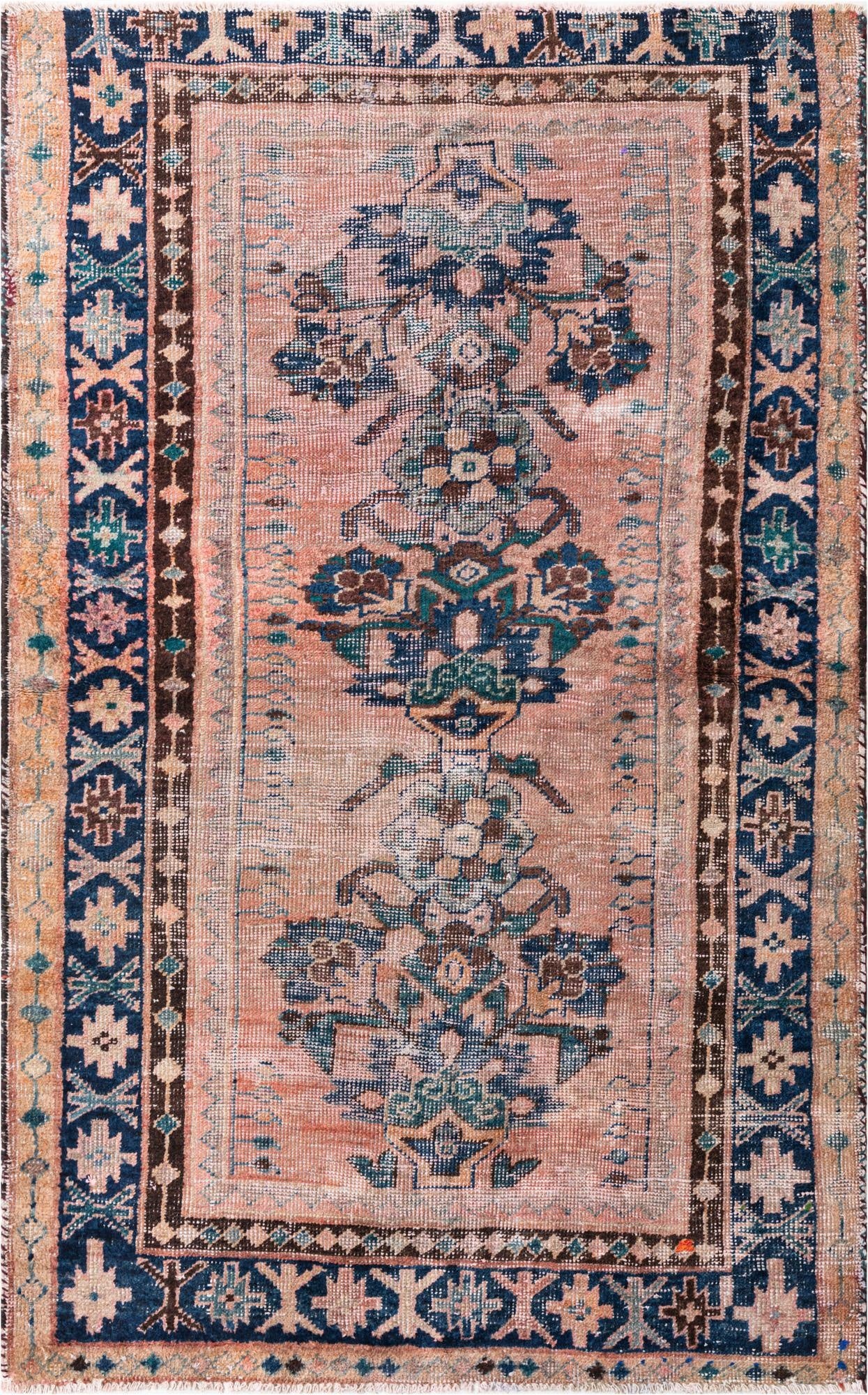  4' 4 x 6' 8  Hand Knotted Ultra Vintage Persian Wool Rug