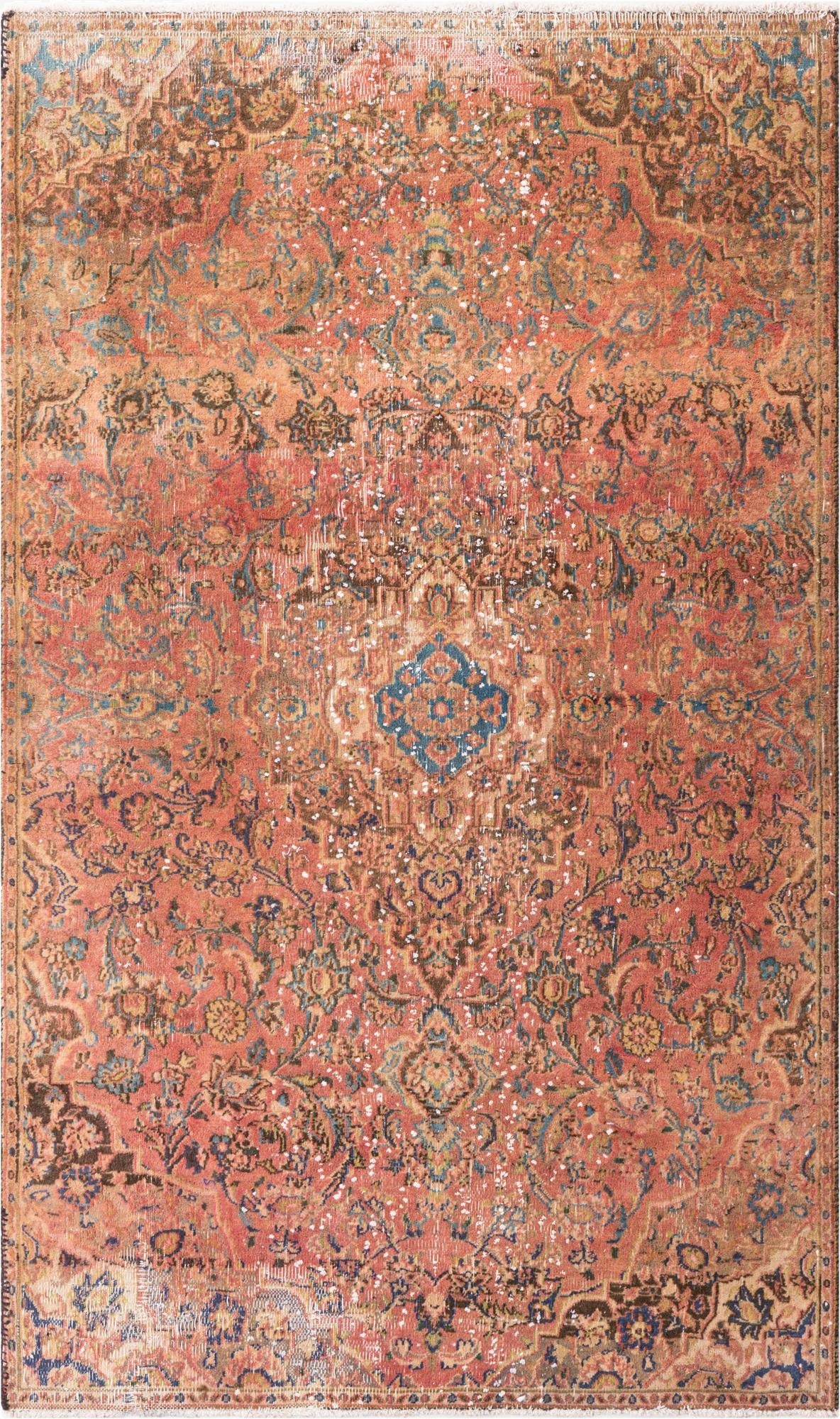  4' x 6' 7  Hand Knotted Ultra Vintage Persian Wool Rug
