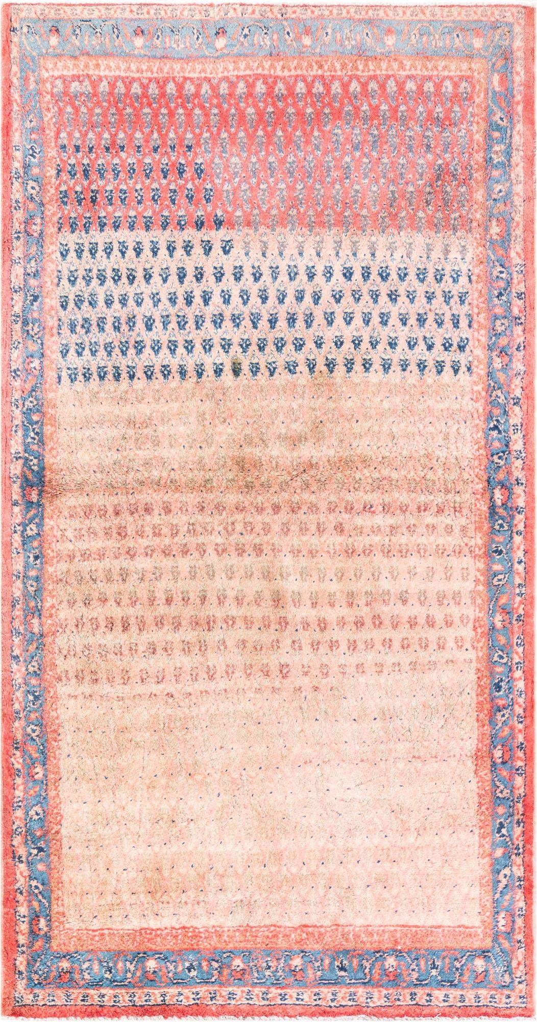  3' 10 x 7' 2  Hand Knotted Ultra Vintage Persian Wool Rug