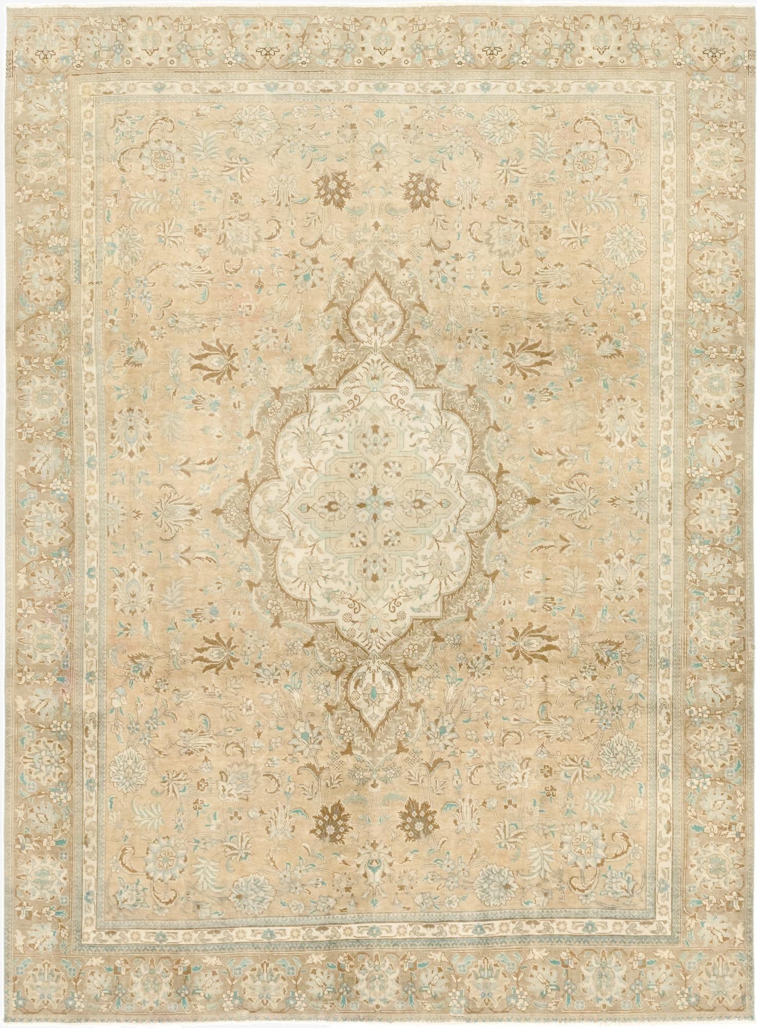  9' 3 x 12' 5  Hand Knotted Ultra Vintage Persian Wool Rug