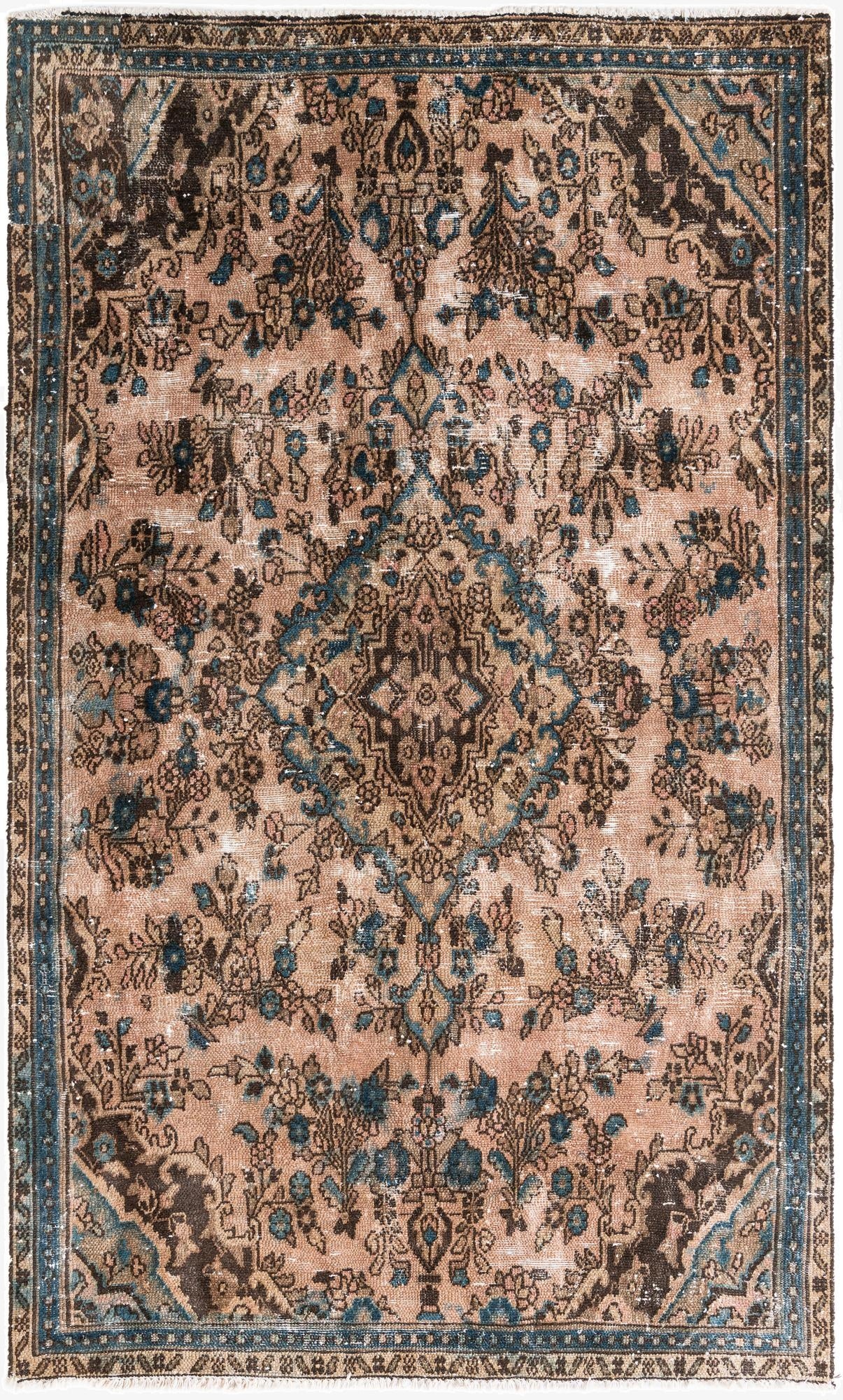  5' 3 x 8' 6  Hand Knotted Ultra Vintage Persian Wool Rug