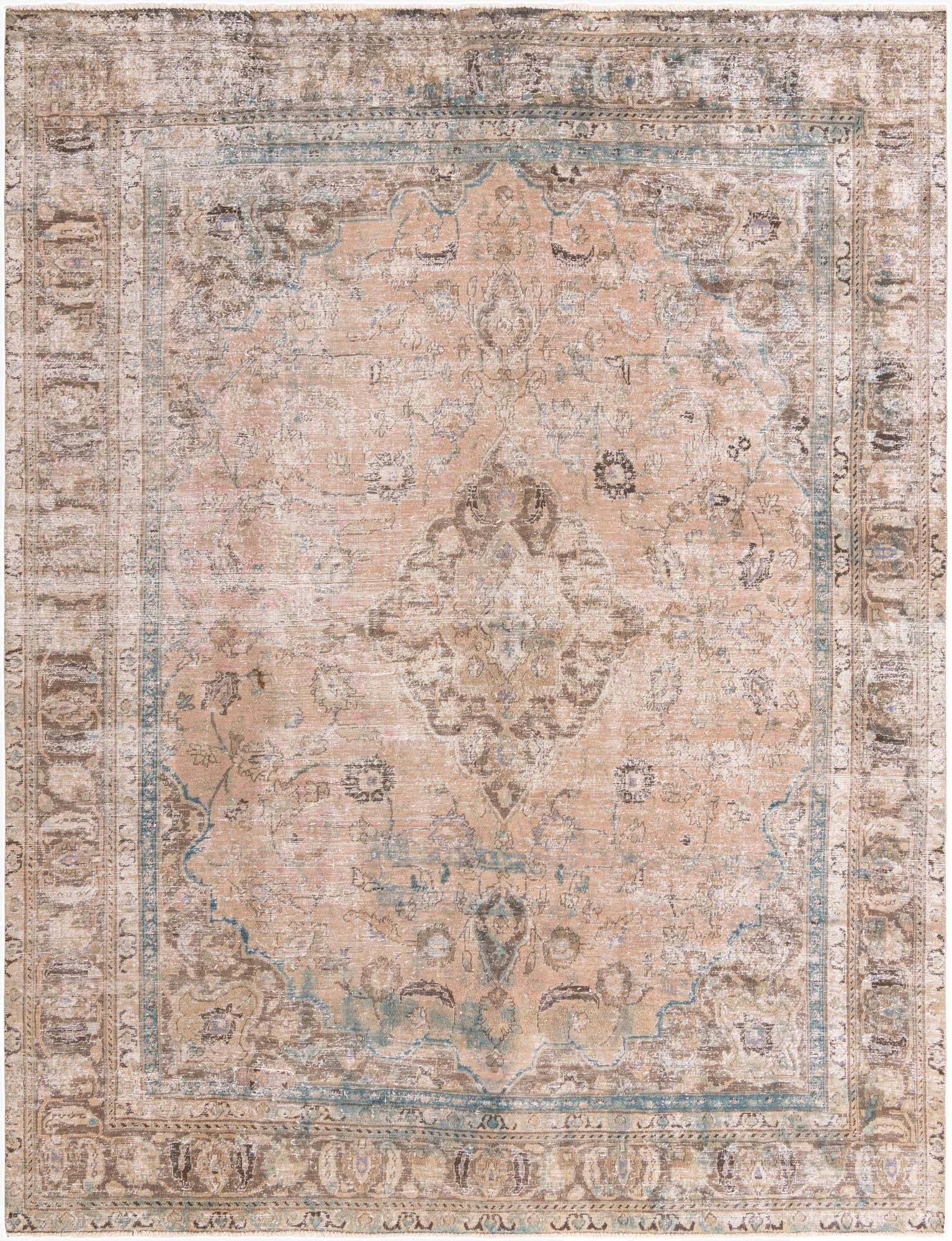  9' 10 x 12' 10  Hand Knotted Ultra Vintage Persian Wool Rug