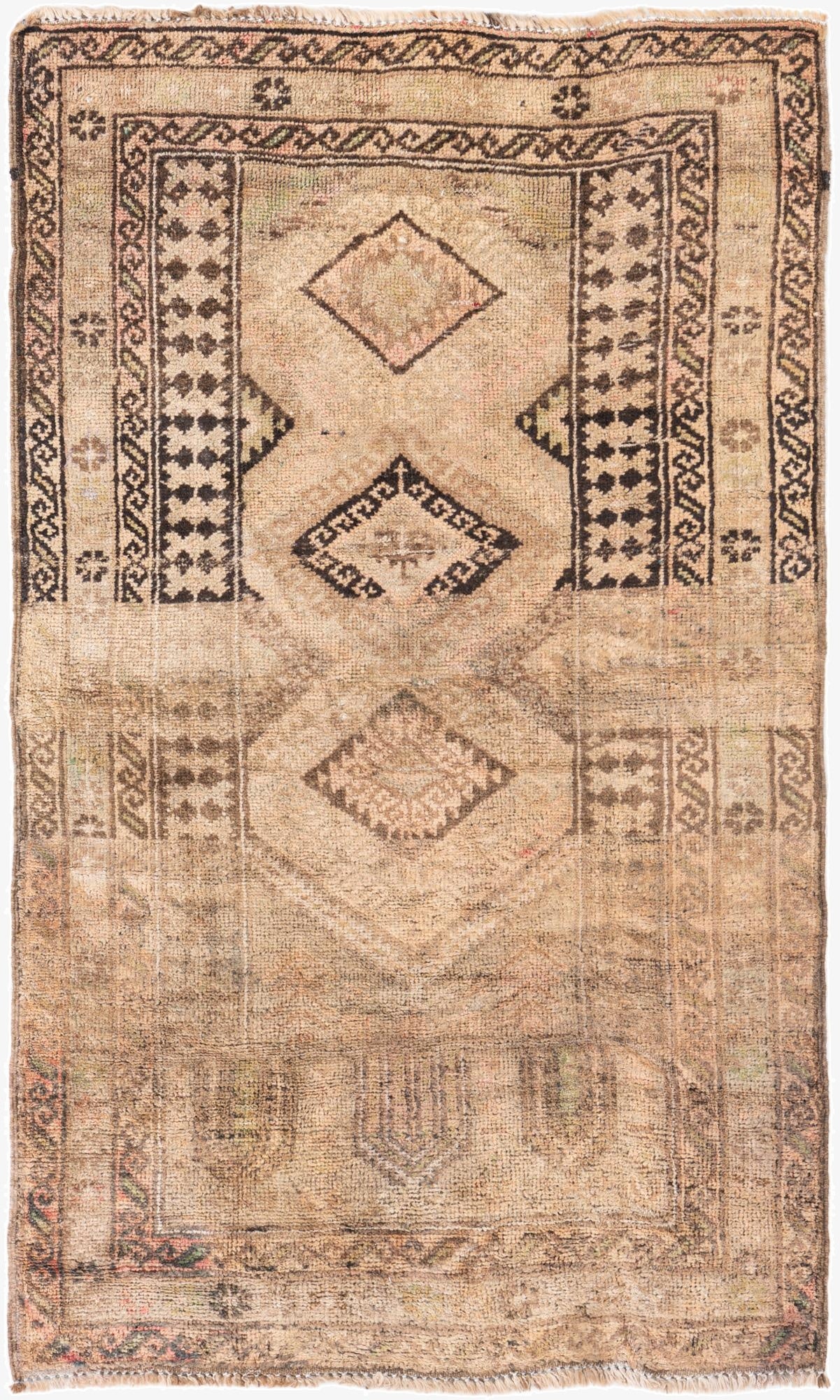  2' 6 x 4'  Hand Knotted Ultra Vintage Persian Wool Rug