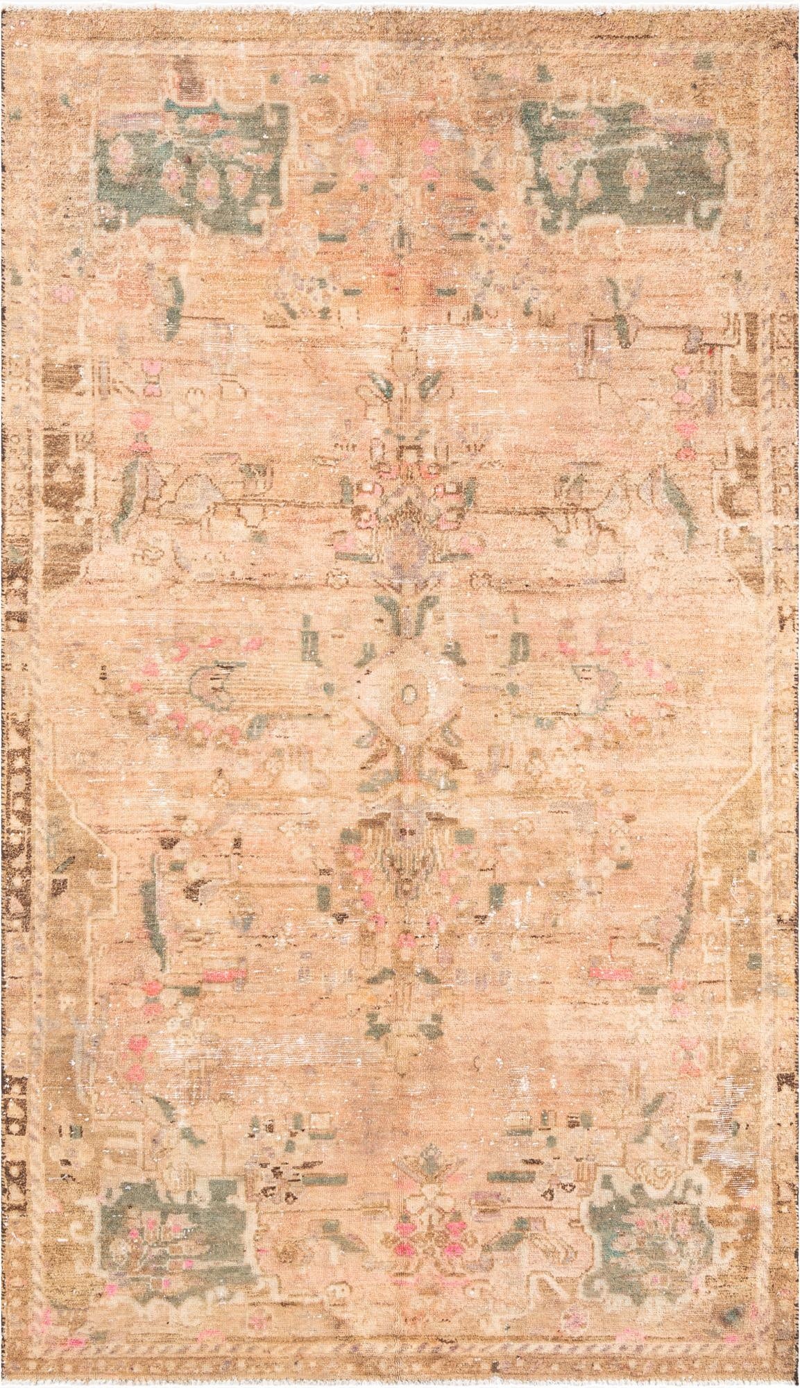  5' 4 x 9' 4  Hand Knotted Ultra Vintage Persian Wool Rug