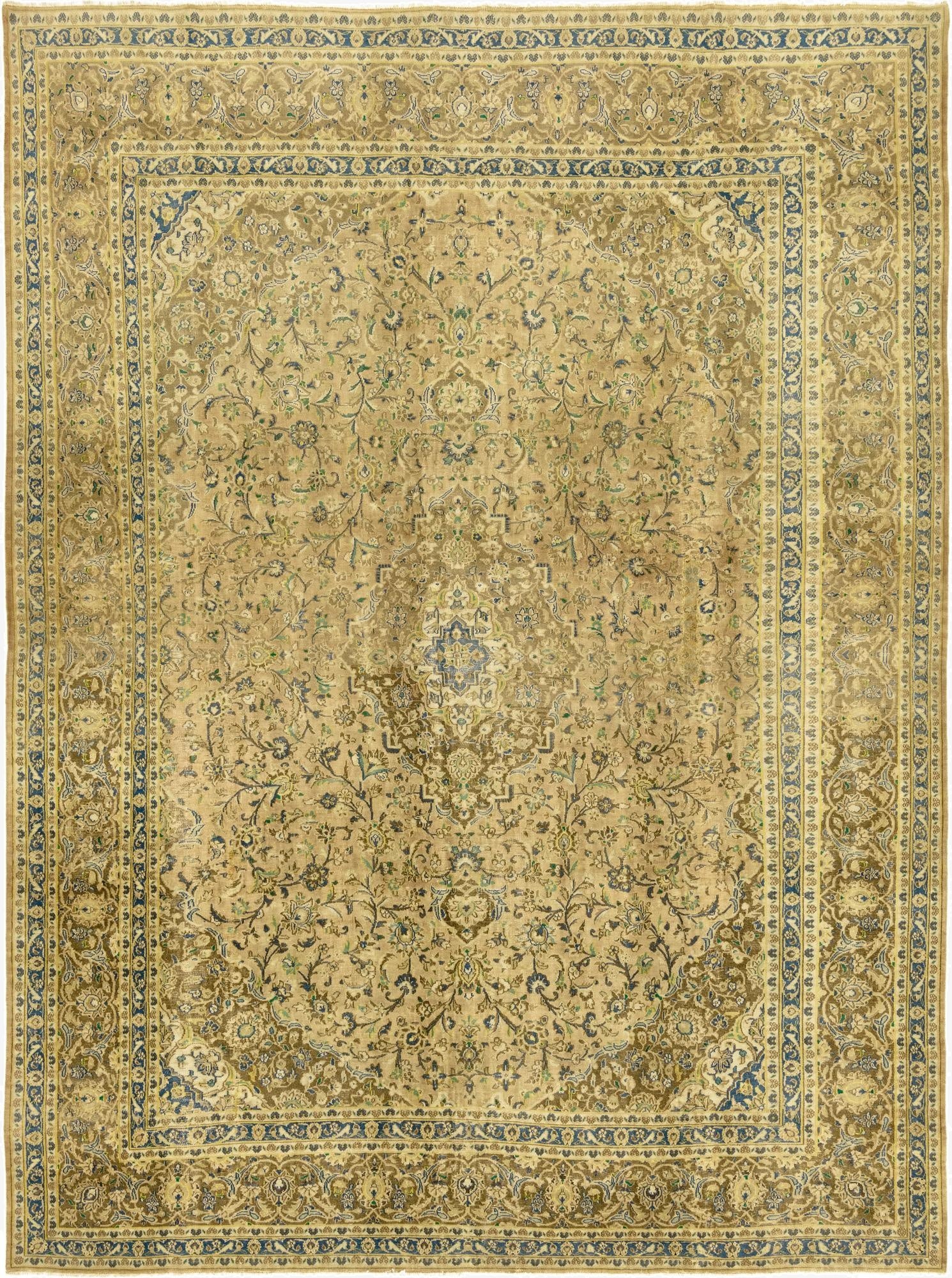  9' 4 x 12' 8  Hand Knotted Ultra Vintage Persian Wool Rug