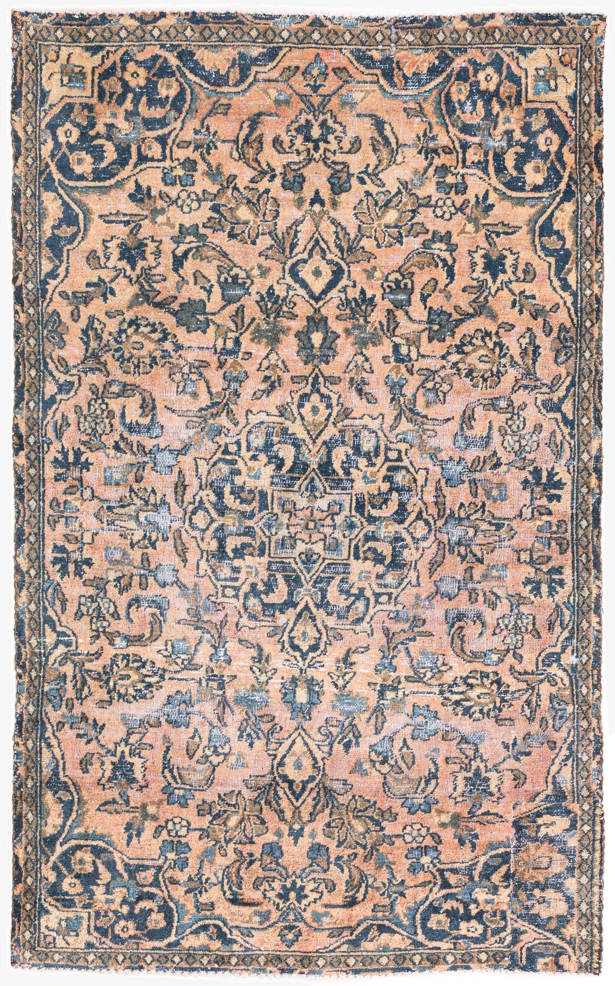  3' 3 x 5' 5  Hand Knotted Ultra Vintage Persian Wool Rug