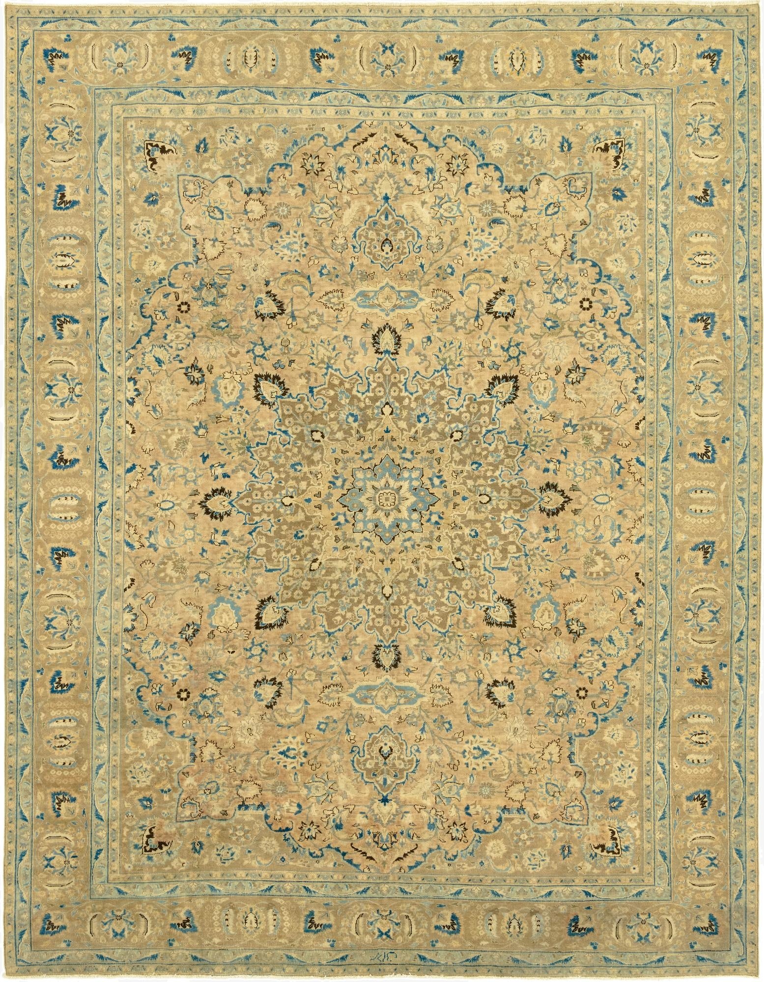 9' 6 x 12' 2  Hand Knotted Ultra Vintage Persian Wool Rug