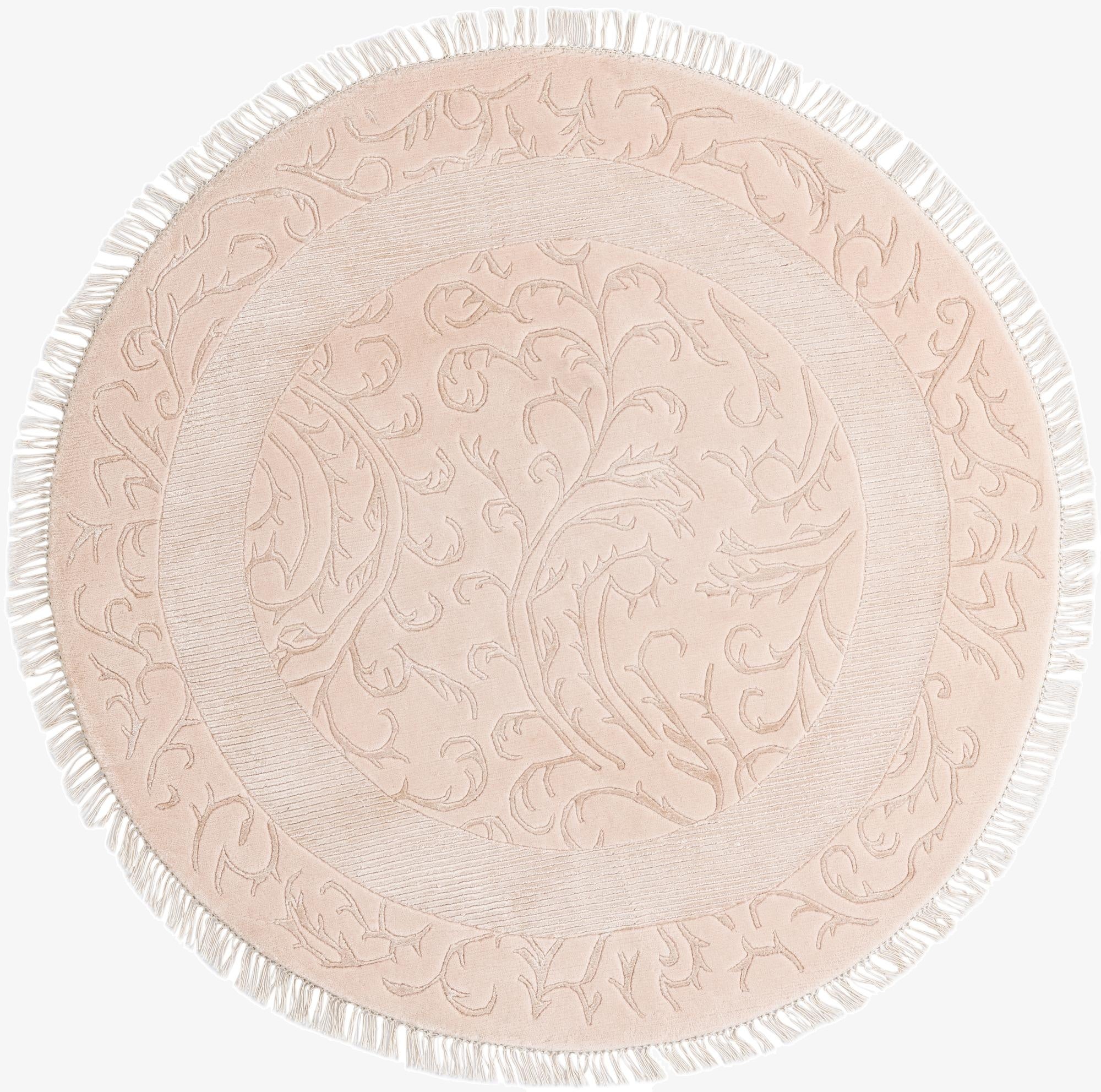  4' 10 x 4' 10  Hand Knotted Darya Wool Round Rug