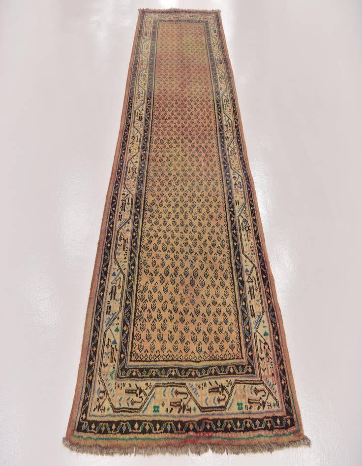 Detail image of  3' 5 x 10' 2  Hand Knotted Botemir Persian Wool Runner Rug