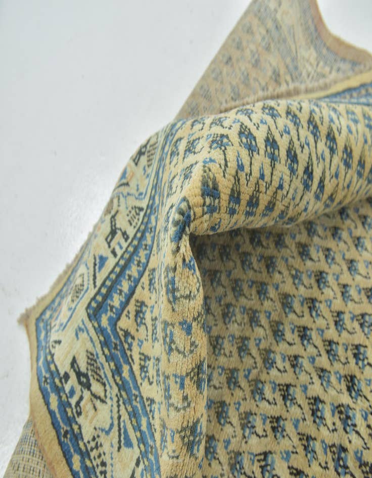 Detail image of  4' x 10' 8  Hand Knotted Botemir Persian Wool Runner Rug