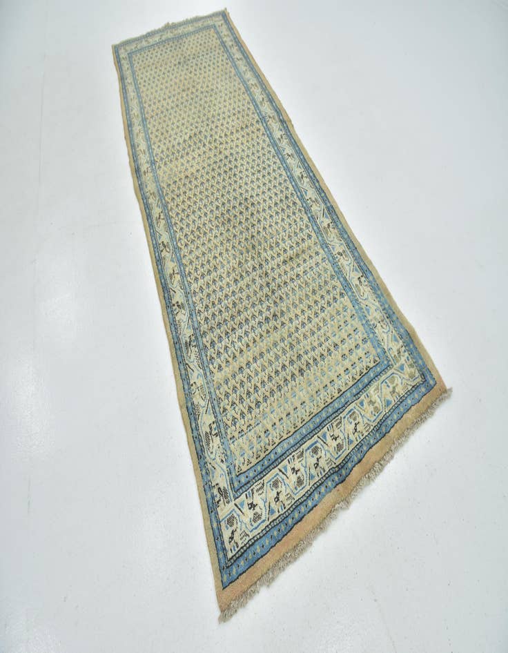 Detail image of  4' x 10' 8  Hand Knotted Botemir Persian Wool Runner Rug