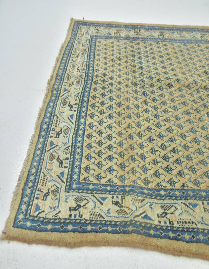 Detail image of  4' x 10' 8  Hand Knotted Botemir Persian Wool Runner Rug