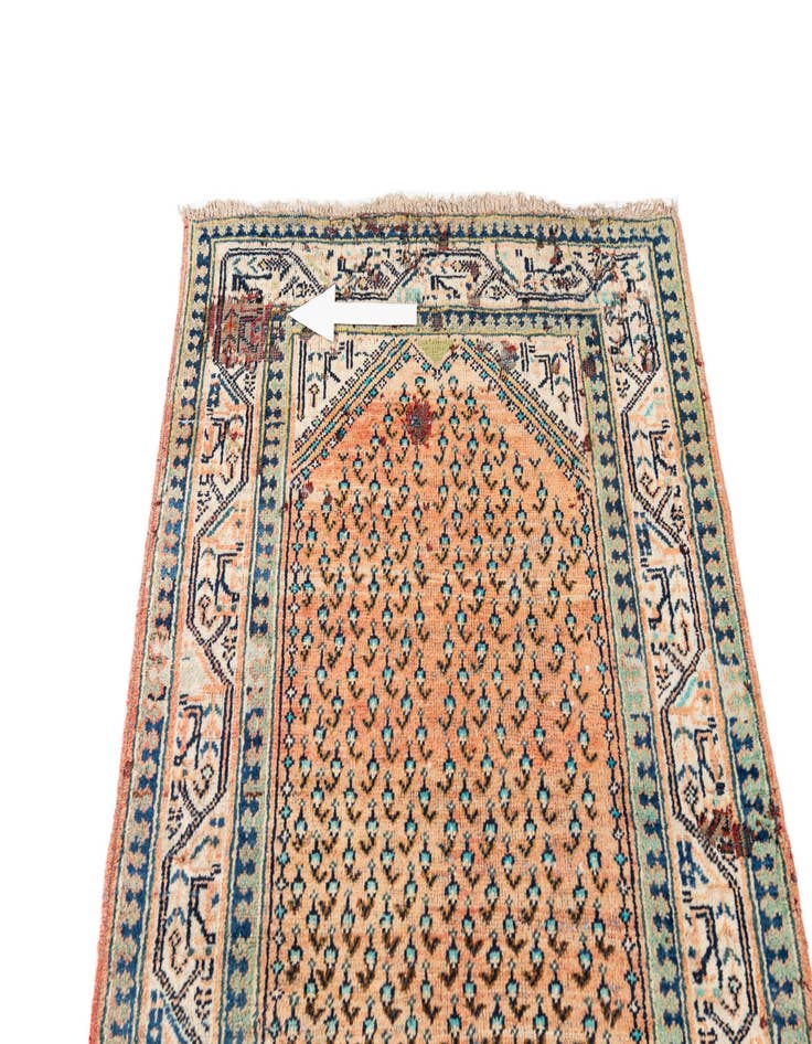 Detail image of  3' 5 x 9' 8  Hand Knotted Botemir Persian Wool Runner Rug