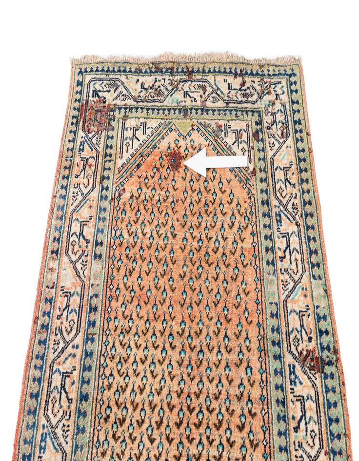 Detail image of  3' 5 x 9' 8  Hand Knotted Botemir Persian Wool Runner Rug