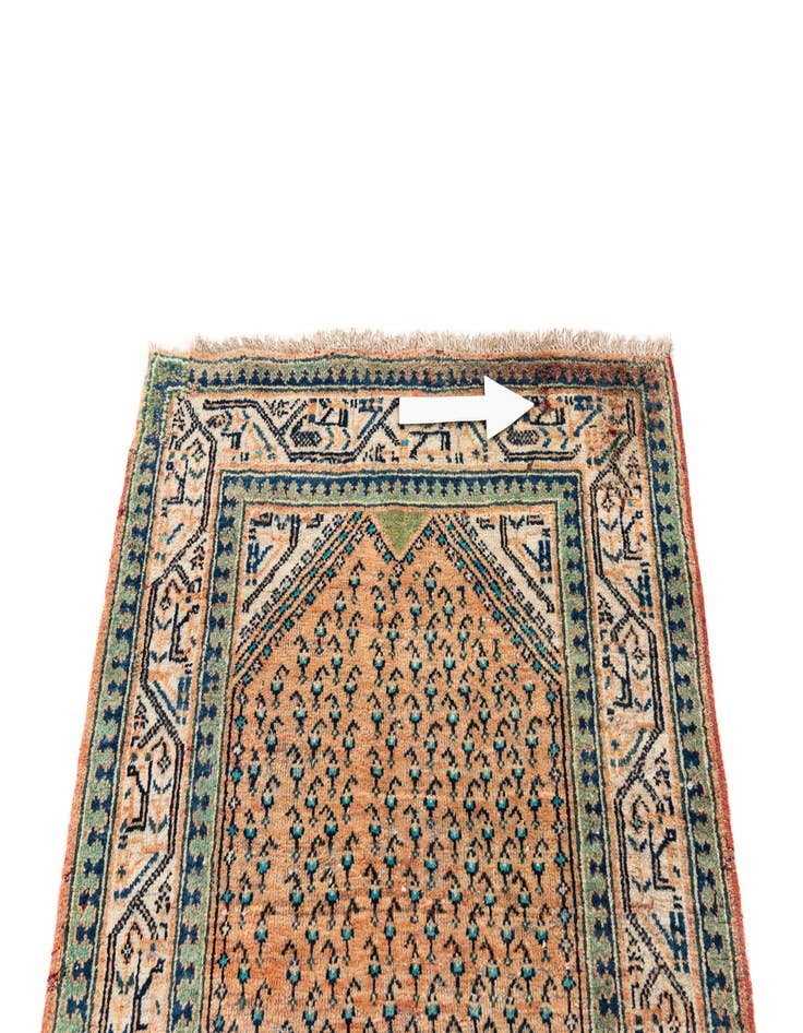 Detail image of  3' 5 x 9' 8  Hand Knotted Botemir Persian Wool Runner Rug