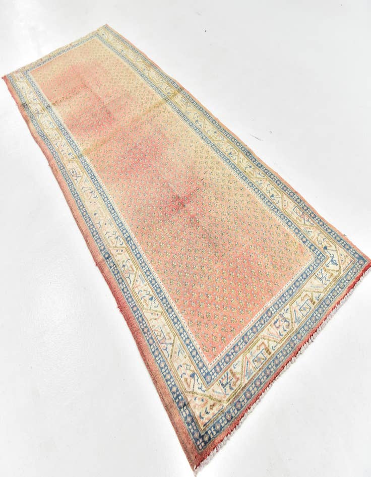 Detail image of  3' 8 x 10'  Hand Knotted Botemir Persian Wool Runner Rug