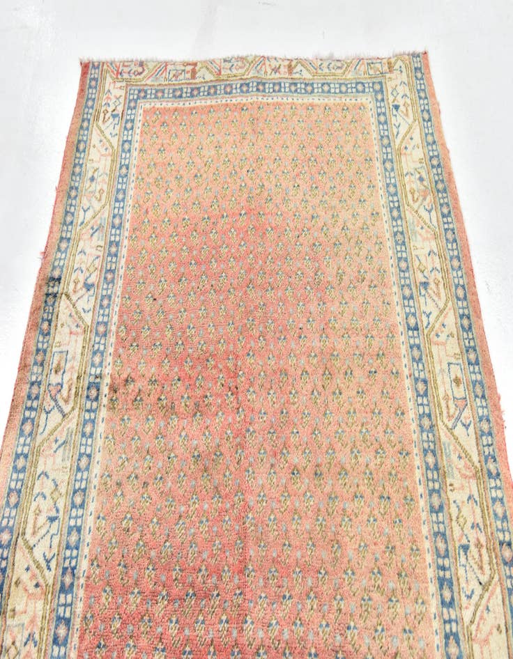 Detail image of  3' 8 x 10'  Hand Knotted Botemir Persian Wool Runner Rug