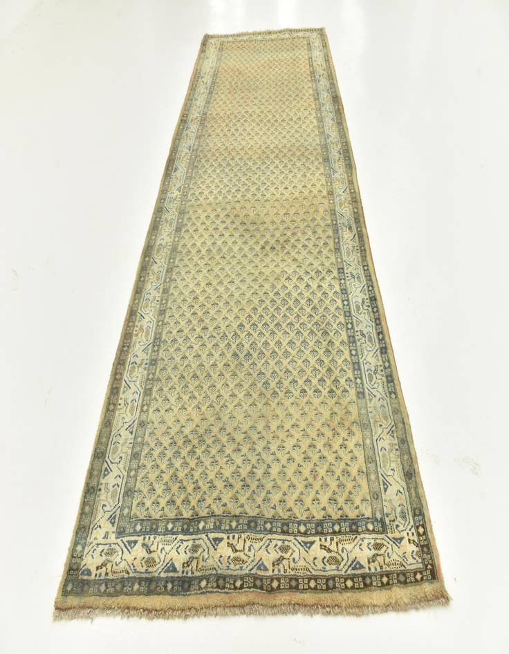 Detail image of  4' 7 x 10' 10  Hand Knotted Botemir Persian Wool Runner Rug