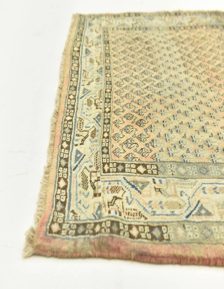 Detail image of  4' 7 x 10' 10  Hand Knotted Botemir Persian Wool Runner Rug