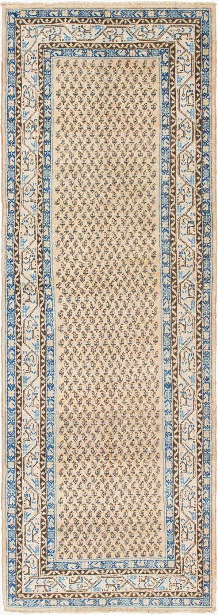  3' 6 x 10' 4  Hand Knotted Botemir Persian Wool Runner Rug