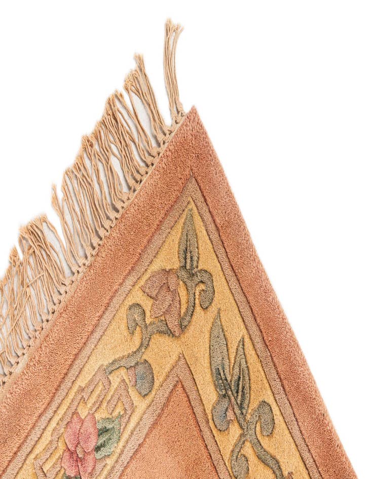 Detail image of  2' 4 x 9' 6  Hand Knotted Carved Pekin Wool Runner Rug