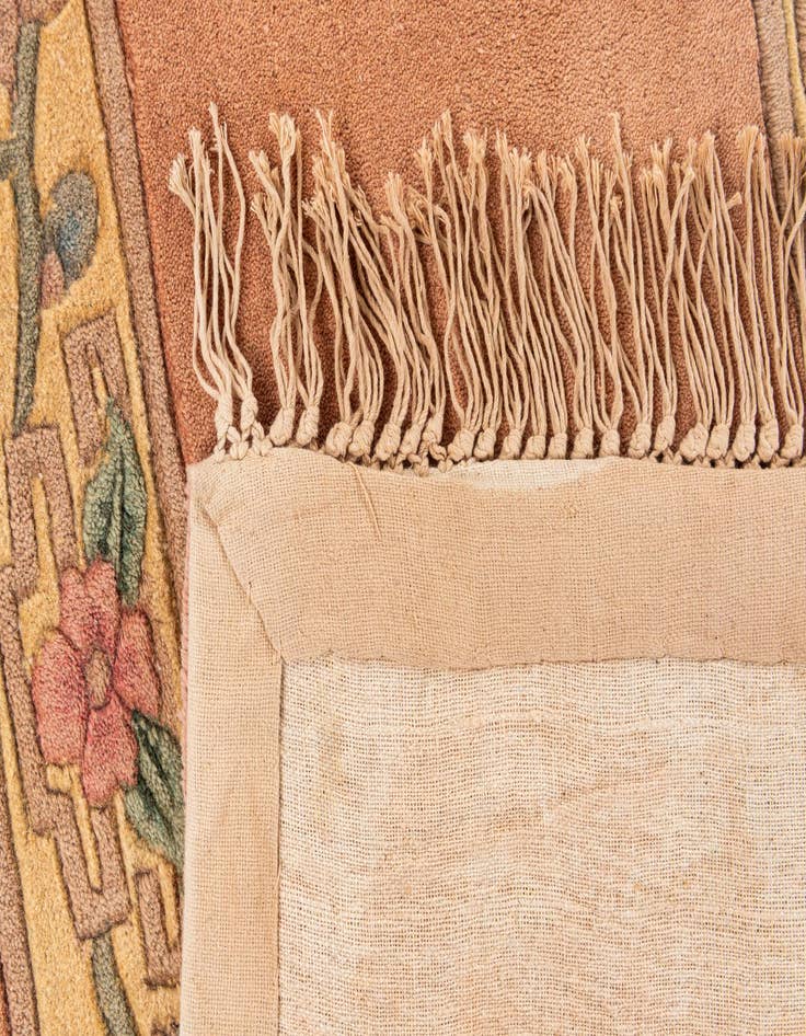 Detail image of  2' 4 x 9' 6  Hand Knotted Carved Pekin Wool Runner Rug