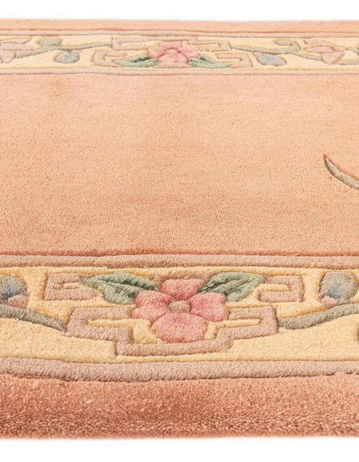 Detail image of  2' 4 x 9' 6  Hand Knotted Carved Pekin Wool Runner Rug