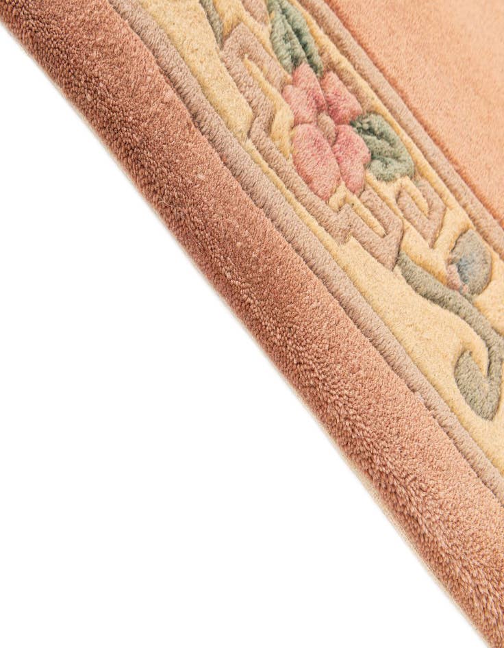 Detail image of  2' 4 x 9' 6  Hand Knotted Carved Pekin Wool Runner Rug