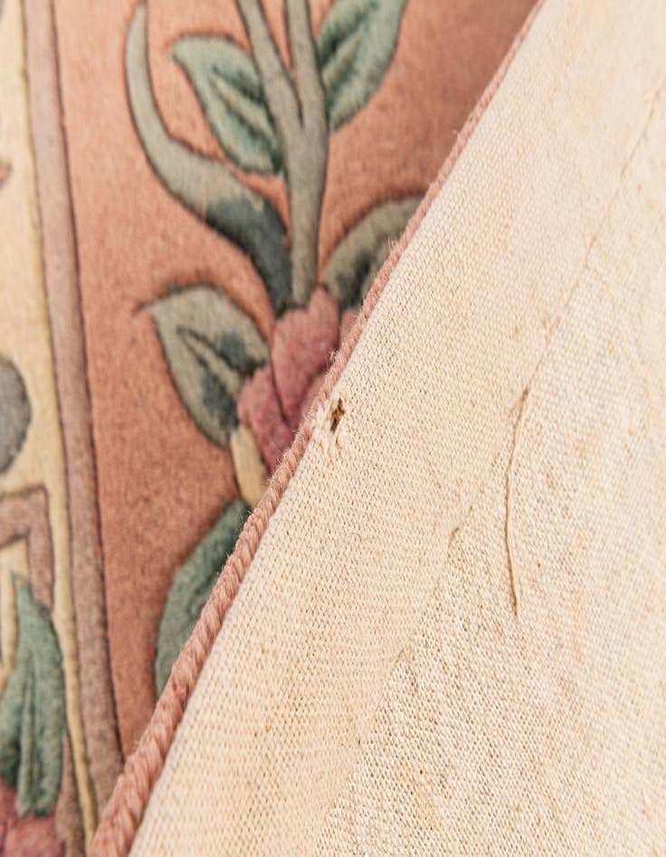 Detail image of  2' 4 x 9' 6  Hand Knotted Carved Pekin Wool Runner Rug