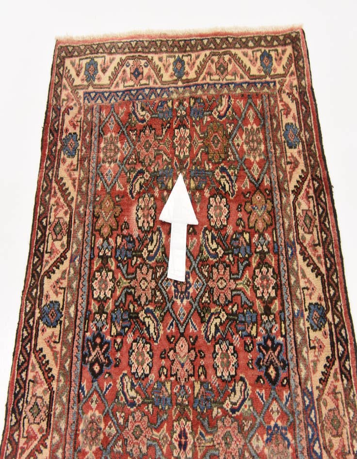 Detail image of  3' 10 x 9' 9  Hand Knotted Farahan Persian Wool Runner Rug