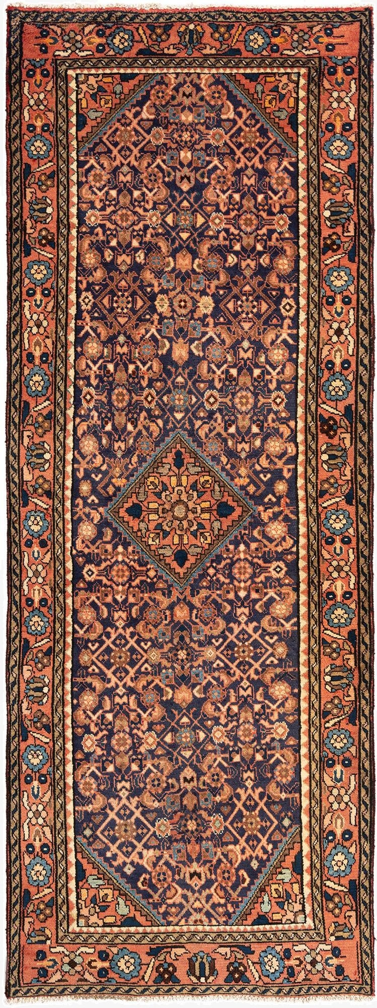  3' 7 x 9' 10 Hamedan Wool Runner Rug