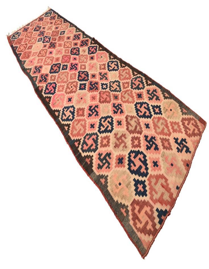 Detail image of  4' x 13' 2  Hand Woven Kilim Fars Wool Runner Rug