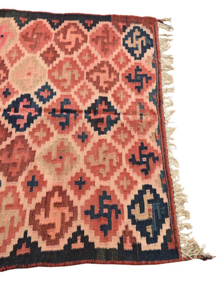 Detail image of  4' x 13' 2  Hand Woven Kilim Fars Wool Runner Rug