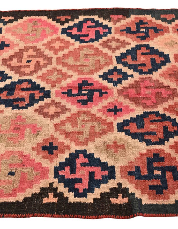 Detail image of  4' x 13' 2  Hand Woven Kilim Fars Wool Runner Rug